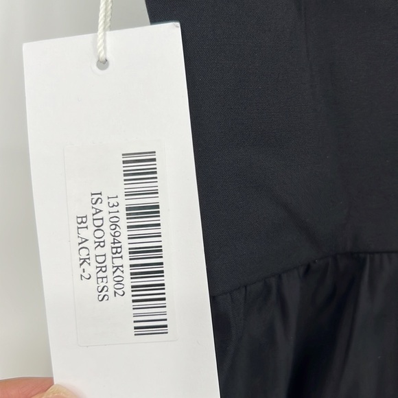 REFORMATION BLACK BUTTON MINI Isador Dress SIZE 2 Fitted waist low V summer mini - Picture 2 of 9